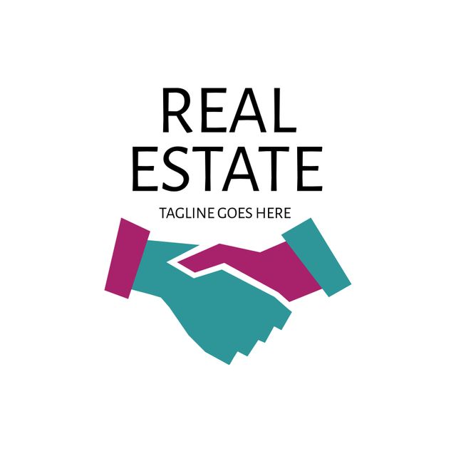 Real Estate Partnership Logo with Handshake Design - Download Free Stock Templates Pikwizard.com