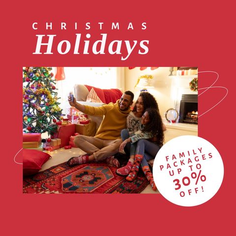 Happy family enjoying cozy christmas celebration at home