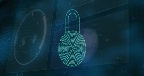 digital padlock displaying cybersecurity interface background - Download Free Stock Images Pikwizard.com