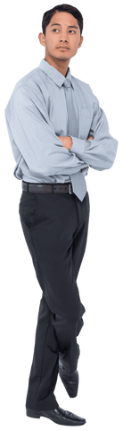 Transparent Businessman in Formal Attire Looking Focused