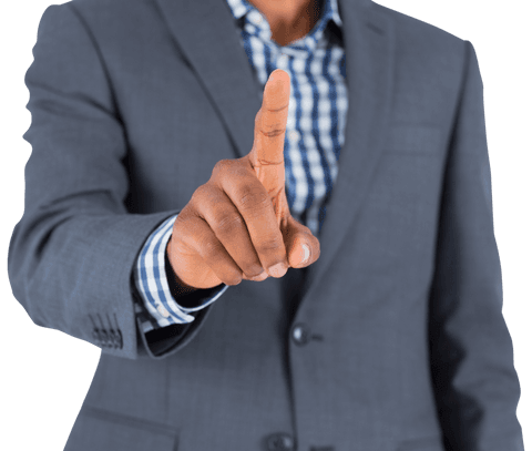 Midsection African American Businessman Pointing on Transparent Background - Download Free Stock Videos Pikwizard.com