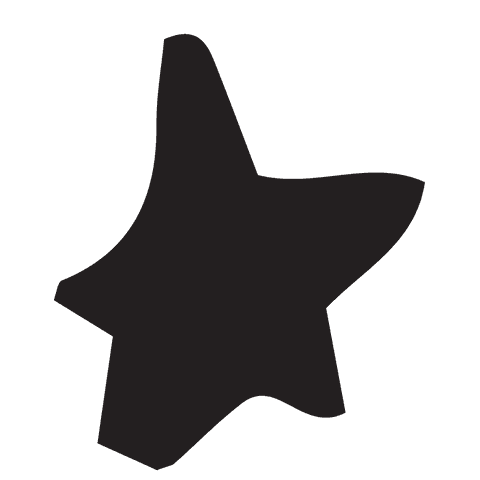 Abstract Black Scribble Star on Transparent Background