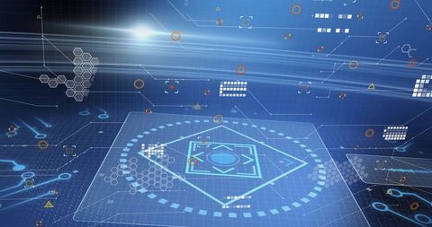 Abstract Digital Interface with Futuristic Data Processing Graphics - Download Free Stock Images Pikwizard.com
