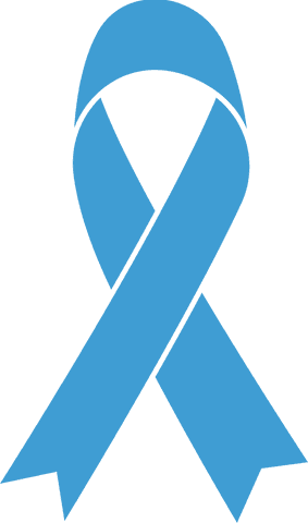 Blue awareness ribbon symbol on transparent background