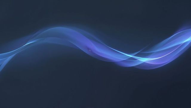 Flowing translucent blue-purple ribbon over deep navy gradient for modern design