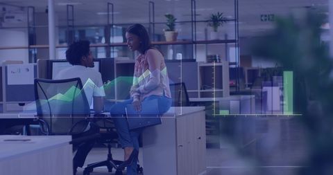 Dynamic Business Meeting with Financial Data Interfaces - Download Free Stock Images Pikwizard.com