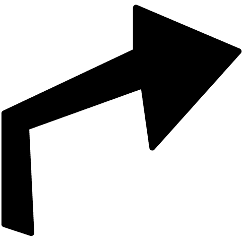 Bold black arrow on transparent background vector illustration