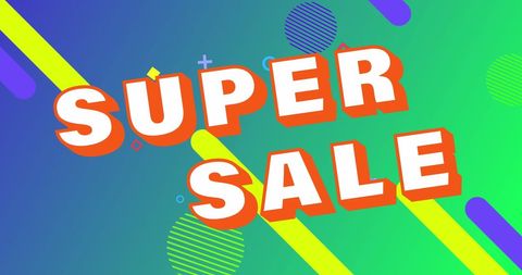 Vibrant Super Sale Banner with Abstract Shapes