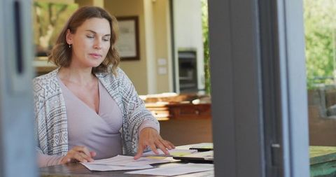 Pregnant Woman Working Remotely from Home