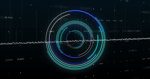 Futuristic Neon Scanner Overlay with Data Visualization