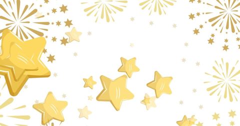 Gold Christmas Stars and Fireworks Celebration - Download Free Stock Images Pikwizard.com