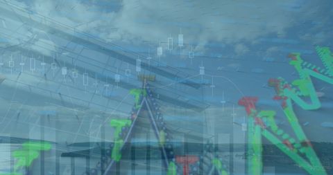 Digital Business Technology Overlay on Cloud Background - Download Free Stock Images Pikwizard.com