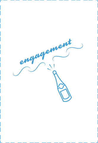 Engagement Text with Champagne on Transparent Background