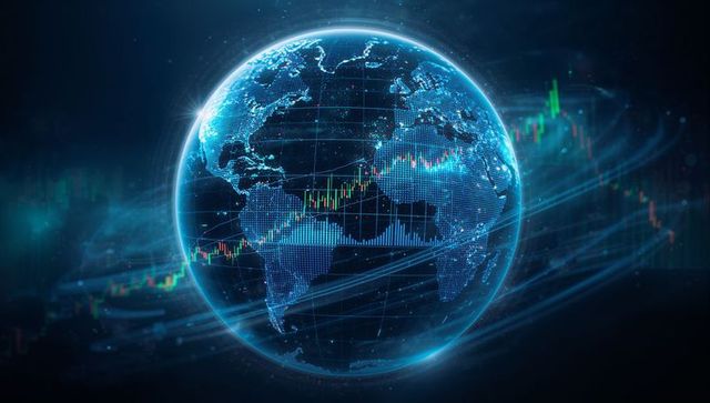 Global Earth with Digital Data Visualization in Cyber World