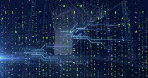 Digital Data Processing with Moving Binary Code in Tech Environment - Download Free Stock Images Pikwizard.com