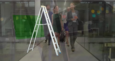 Business Team Meeting with Conceptual Overlay of Progress and Energy