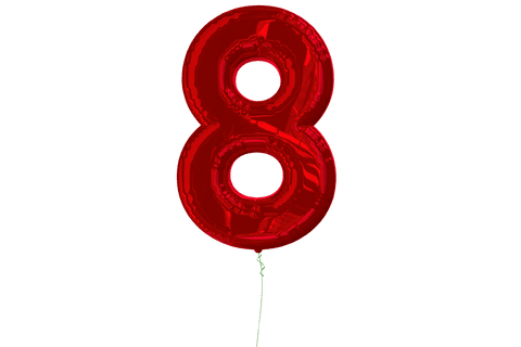 red number 8 balloon with transparent background for celebrations - Download Free Stock Videos Pikwizard.com