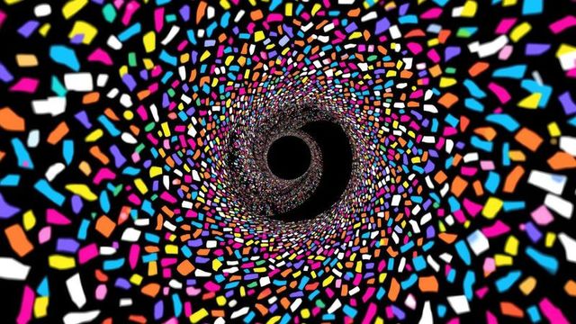 Mesmerizing spiral vortex of colorful rectangles in dynamic design
