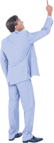 Businessman Pointing Up Transparent Background