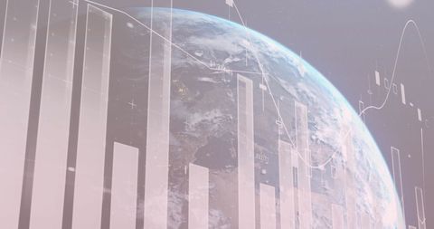 global financial data and analytics overlay with planet earth - Download Free Stock Images Pikwizard.com