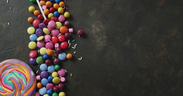 Vibrant Candy Assortment on Dark Background - Download Free Stock Images Pikwizard.com