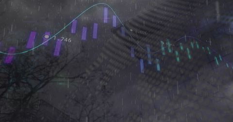 Futuristic Digital Data Analysis in Rainy Urban Setting - Download Free Stock Images Pikwizard.com