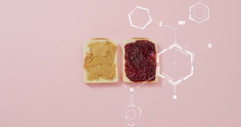 Peanut Butter and Jelly with Scientific Overlay - Download Free Stock Images Pikwizard.com