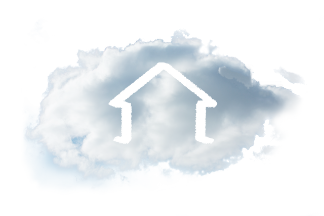 Cloud with House Icon on Transparent Background Concept Illustration - Download Free Stock Videos Pikwizard.com