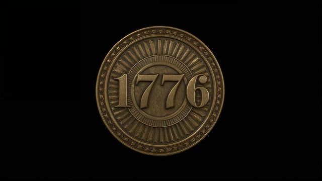 Bronze medallion with 1776 sunburst emblem
