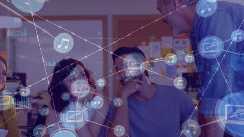 Students Exploring Technology Concepts with Digital Networks Overlay