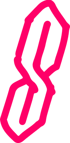 Bright pink geometric s on transparent background