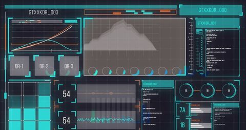Data processing digital interface analytics screen