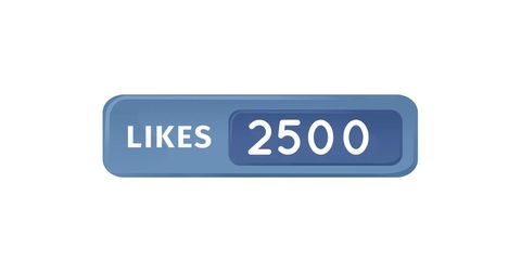 Digital Like Button Showing 2500 Likes Achievement - Download Free Stock Images Pikwizard.com