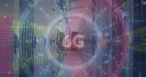 6G Technology Overlays on Server Room Background Scene - Download Free Stock Images Pikwizard.com