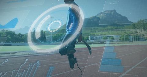 Prosthetic Leg Athlete Running with Digital Technology Interface