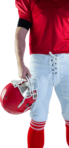 Transparent American Football Player in Red Holding Helmet - Download Free Stock Videos Pikwizard.com