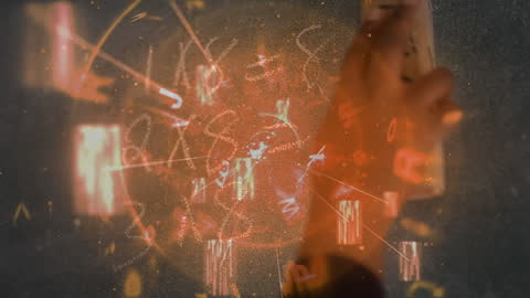 Child Erasing Blackboards with Overlapping Math Formulas Animation