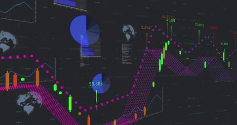 Abstract Financial Data and Globalization Symbols Simulation - Download Free Stock Images Pikwizard.com