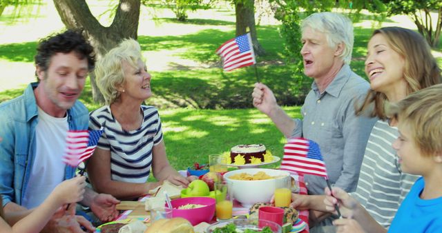 Family Enjoying Outdoor Picnic Celebrating Independence Day - Download Free Stock Images Pikwizard.com