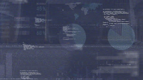 Digital Data Processing with Glitch Effect Over People Walking