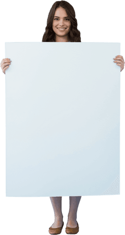 Smiling Woman Holding Blank Transparent Placard - Download Free Stock Videos Pikwizard.com