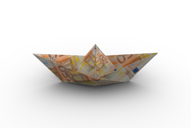 Transparent Euro Banknote Boat, Origami Paper Money Concept - Download Free Stock Videos Pikwizard.com