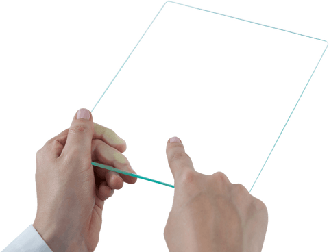 hands holding transparent tablet simulating futuristic touchscreen - Download Free Stock Videos Pikwizard.com