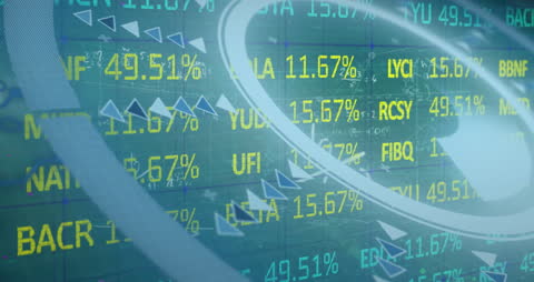 Dynamic Financial Market Animation with Futuristic Data Overlay