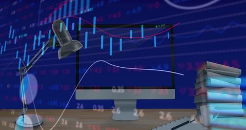 Stock Market Analysis: Desk Setup with Computer and Charts - Download Free Stock Images Pikwizard.com