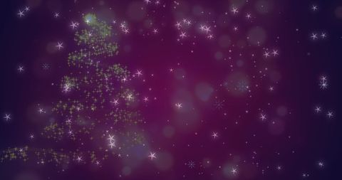 Glowing Christmas Tree with Falling Sparkles - Download Free Stock Images Pikwizard.com