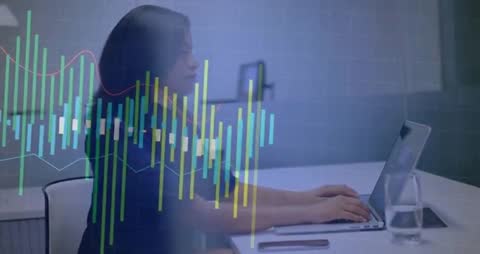 Business Analyst Creating Interactive Data Charts in Modern Office
