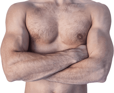 Healthy Muscular Man with Transparent Background Crossing Arms