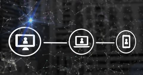 Digital Network with Abstract Data Processing Connections - Download Free Stock Images Pikwizard.com