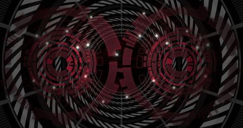 Futuristic abstract red concentric virtual tunnel